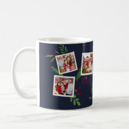 Merry Christmas Collage Custom Modern Holly Kaffeetasse