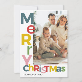 Merry Christmas Colorful Photo Einladung