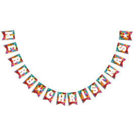 MERRY CHRISTMAS COLORFUL RAINBOW WIMPELKETTE