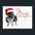 Merry Christmas Corgi Santa Feiertagspostkarte<br><div class="desc">Eine wunderschöne Urlaubspostkarte für Hundefreunde mit einem bezaubernden, pembraunen Korgi mit roter Weihnachtsmannmütze. Frohe Weihnachten ist neben dem niedlichen Bild in Rot geschrieben.</div>