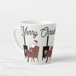 Merry Christmas Cozy Santa Fireplace Latte Coffee  Milchtasse