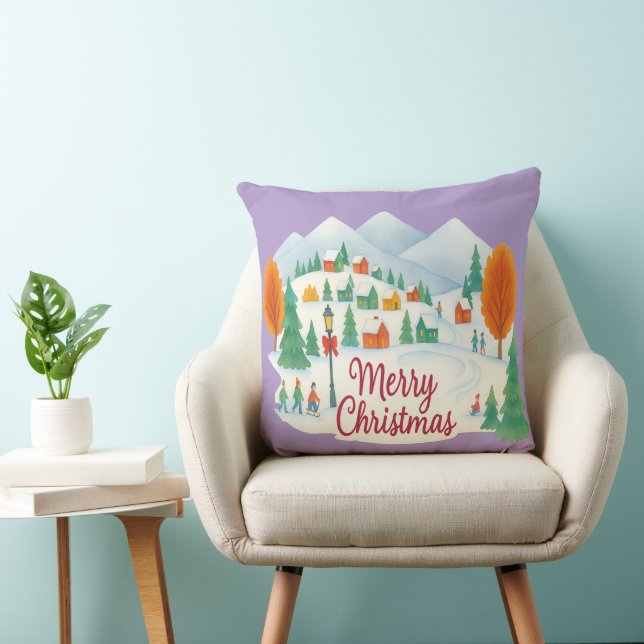 Merry Christmas Cozy Winter Holiday Throw Pillow Kissen (Stuhl )