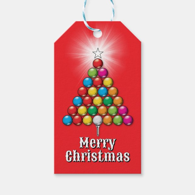 Merry Christmas Custom Golf Monogram Design Geschenkanhänger (Vorderseite)