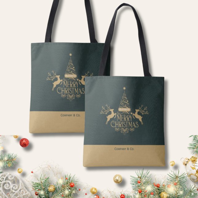 Merry Christmas Custom Name for Corporate Team Tasche (Von Creator hochgeladen)