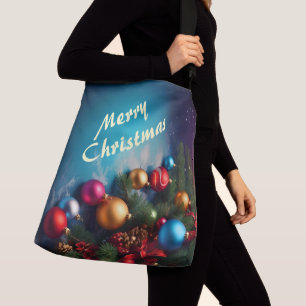 Merry Christmas Custom Personalize Text Tragetaschen Mit Langen Trägern