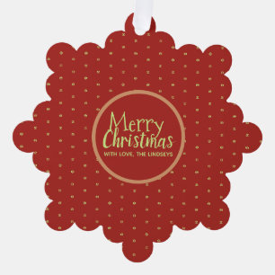 Merry Christmas Custom Text Papier Ornament Card Karte