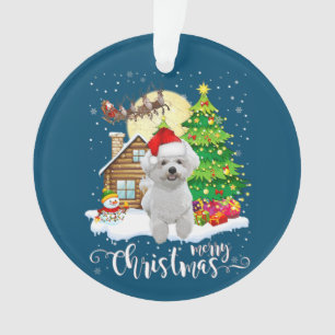 Merry Christmas Cute Bichon Frise Santa With Xmas