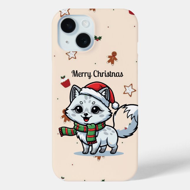 Merry Christmas | Cute Dog Holiday Phone Case (Rückseite)