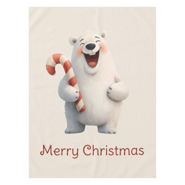 Merry Christmas Cute Polar Bear Design Tischdecke (Vorderseite)