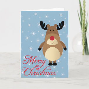 Merry Christmas Cute Reindeer Card Feiertagskarte