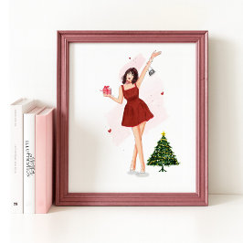 Merry Christmas Cute Sketch Poster