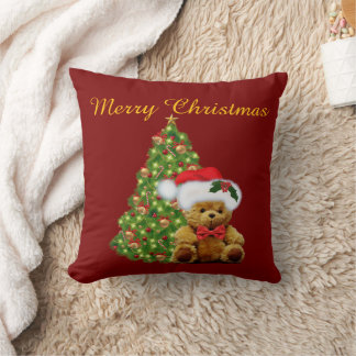 Merry Christmas Cute Teddy Bear Kissen