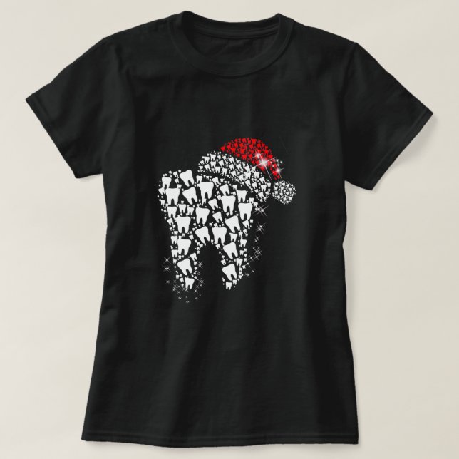 Merry Christmas Cute Teeth Santa Hat Xmas Dental A T-Shirt (Design vorne)