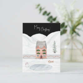 Merry Christmas Cute Winter Scene Snow Card Postkarte