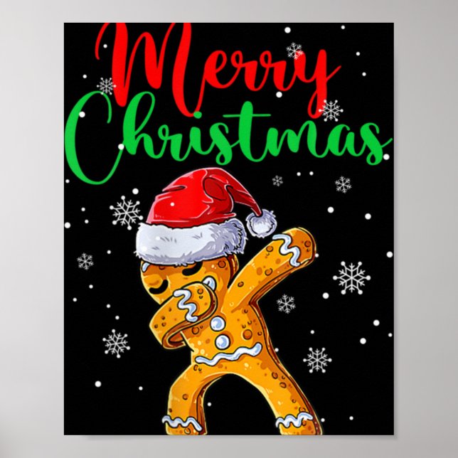 Merry Christmas Dab Gingerbread Xmas Christmas Coo Poster (Vorne)