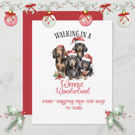 Merry Christmas Dachshunds "Weenies" Christmas | Feiertagskarte