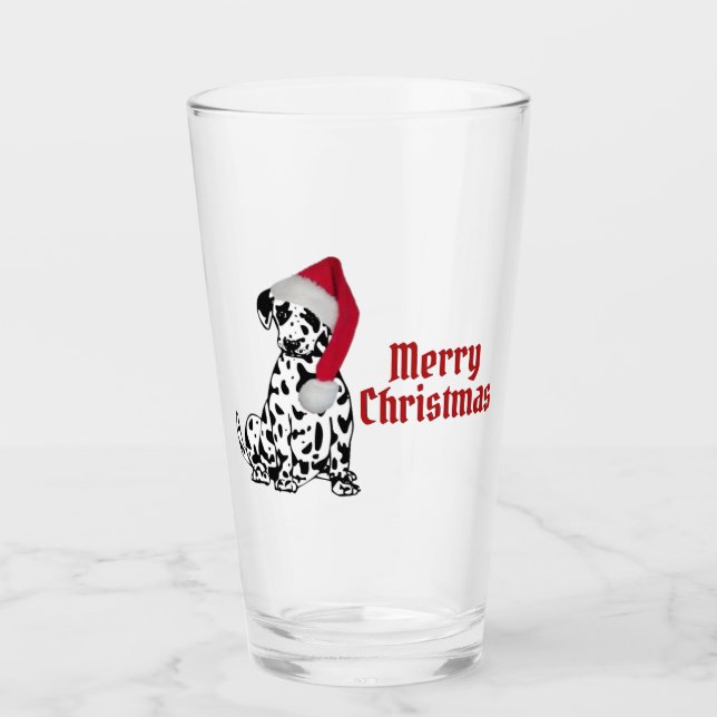Merry Christmas Dalmatian Glas (Vorderseite)