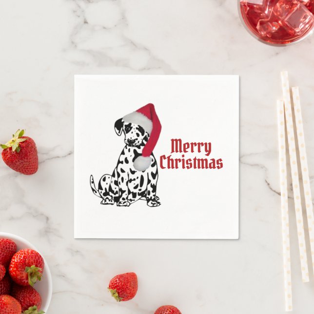 Merry Christmas Dalmatian Serviette (Beispiel)