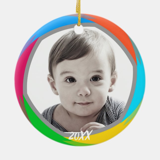 Merry Christmas Dated Photo Ornament (Hinten)