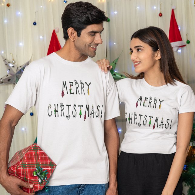 Merry Christmas Decoration T-Shirt (Merry Christmas Decoration Font T-Shirt)