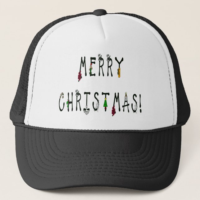 Merry Christmas Decoration Truckerkappe (Vorderseite)