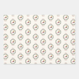 Merry Christmas Deer Multi Wrapping Paper Set of 3 Geschenkpapier Set