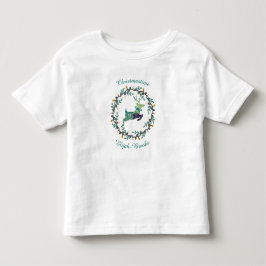 Merry Christmas Deer with Wreath Teal Customize Kleinkind T-shirt