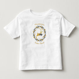 Merry Christmas Deer with Wreath Yellow Customize Kleinkind T-shirt