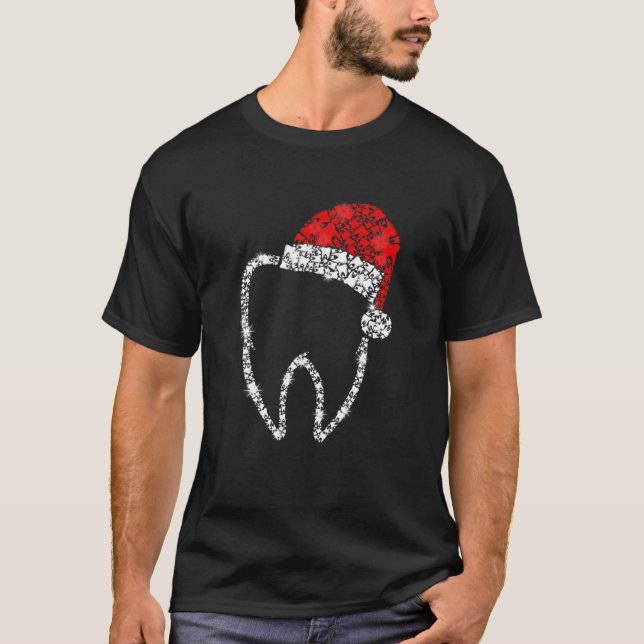 Merry Christmas Dentist Dental Tooth Teeth Santa H T-Shirt (Vorderseite)