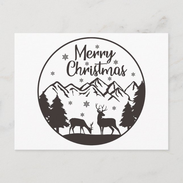 Merry Christmas Design Feiertagspostkarte (Vorderseite)