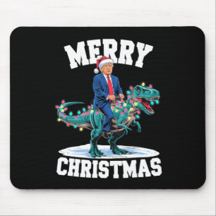 Merry Christmas Dino Donald Trump Dinosaur T-rex X Mousepad