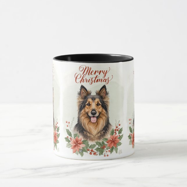 Merry Christmas Dog Cozy Holiday Mug Tasse (Zentrum)