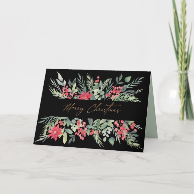 Merry Christmas elegant folded Christmas card Karte (Vorderseite)