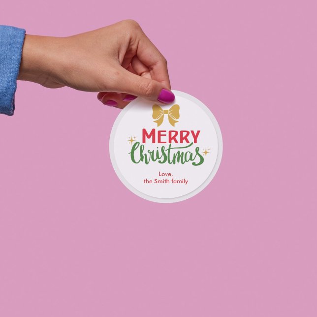 Merry Christmas Elegant Sticker Personalize (Créateur téléchargé)