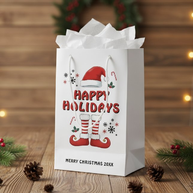Merry Christmas Elf Boots Santa Claus Hat White Kleine Geschenktüte (Von Creator hochgeladen)
