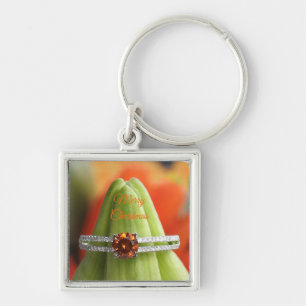 Merry Christmas Engagement Ring Keychain Schlüsselanhänger