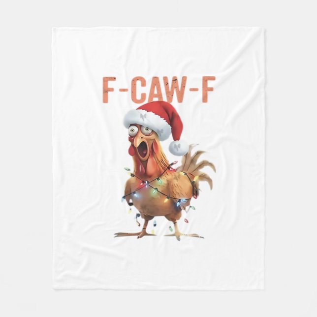 Merry Christmas F Caw F Retro Cool Design Fleecedecke (Vorderseite)