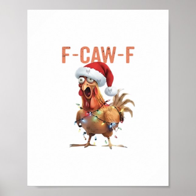 Merry Christmas F Caw F Retro Cool Design Poster (Vorne)