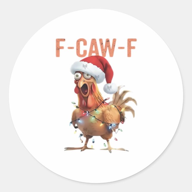 Merry Christmas F Caw F Retro Cool Design Runder Aufkleber (Vorderseite)