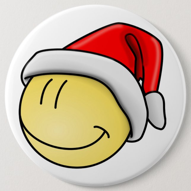 MERRY CHRISTMAS FACE SANTA BUTTON (Vorderseite)