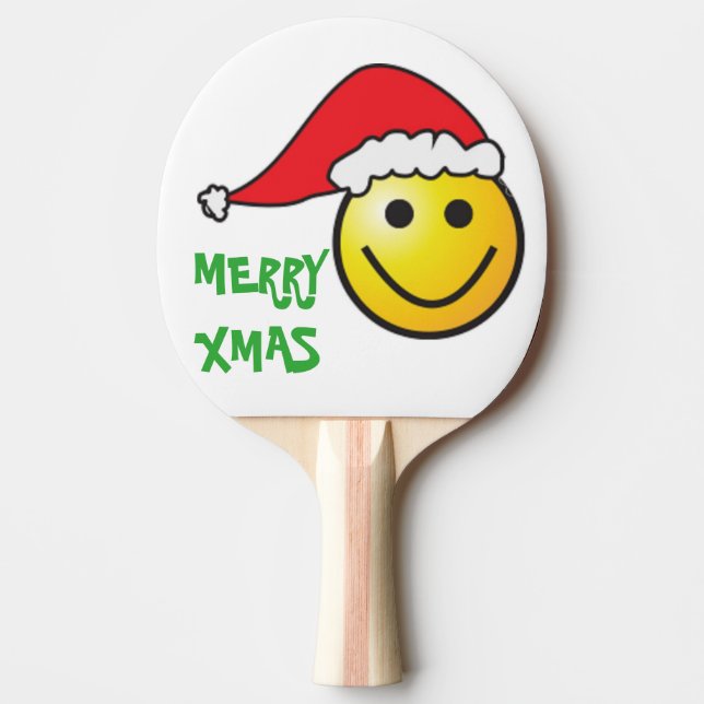 MERRY CHRISTMAS FACE SANTA CLAUS TISCHTENNIS SCHLÄGER (Vorderseite)