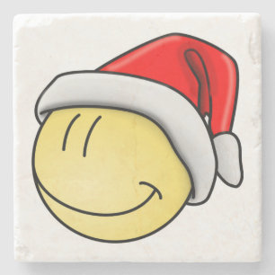MERRY CHRISTMAS FACE SANTA STEINUNTERSETZER