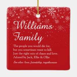 Merry Christmas Family Definition Elegantes Skript Keramikornament