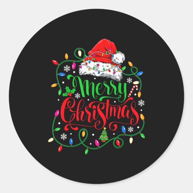 Merry Christmas Family Funny Christmas Women Men X Runder Aufkleber (Vorderseite)