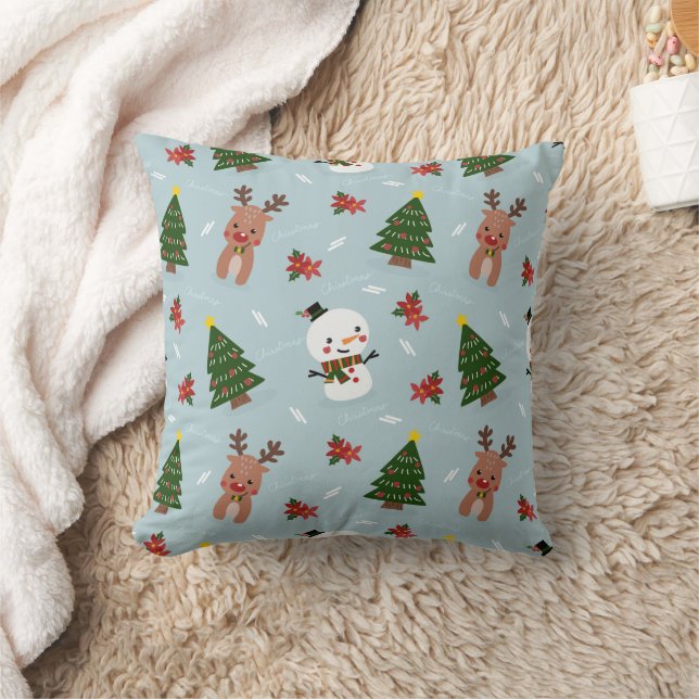 Merry Christmas family Gathering Set on Warm Kissen (Decke)