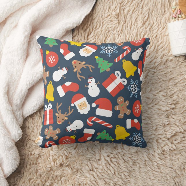 Merry Christmas family Gathering Set on Warm Kissen (Decke)
