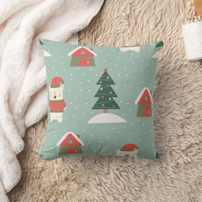 Merry Christmas family Gathering Set on Warm Kissen (Decke)