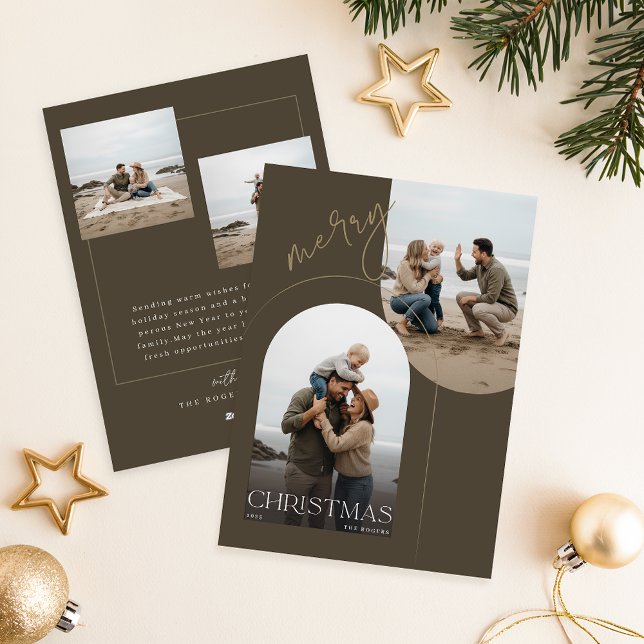 Merry Christmas Family Photo Greetings Feiertagskarte (Von Creator hochgeladen)