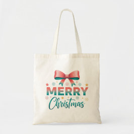 Merry Christmas Festive Bow Tote Bag Tragetasche