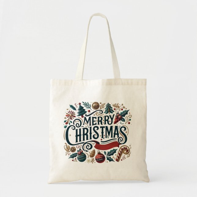Merry Christmas Festive & Heartfelt  Tragetasche (Vorne)